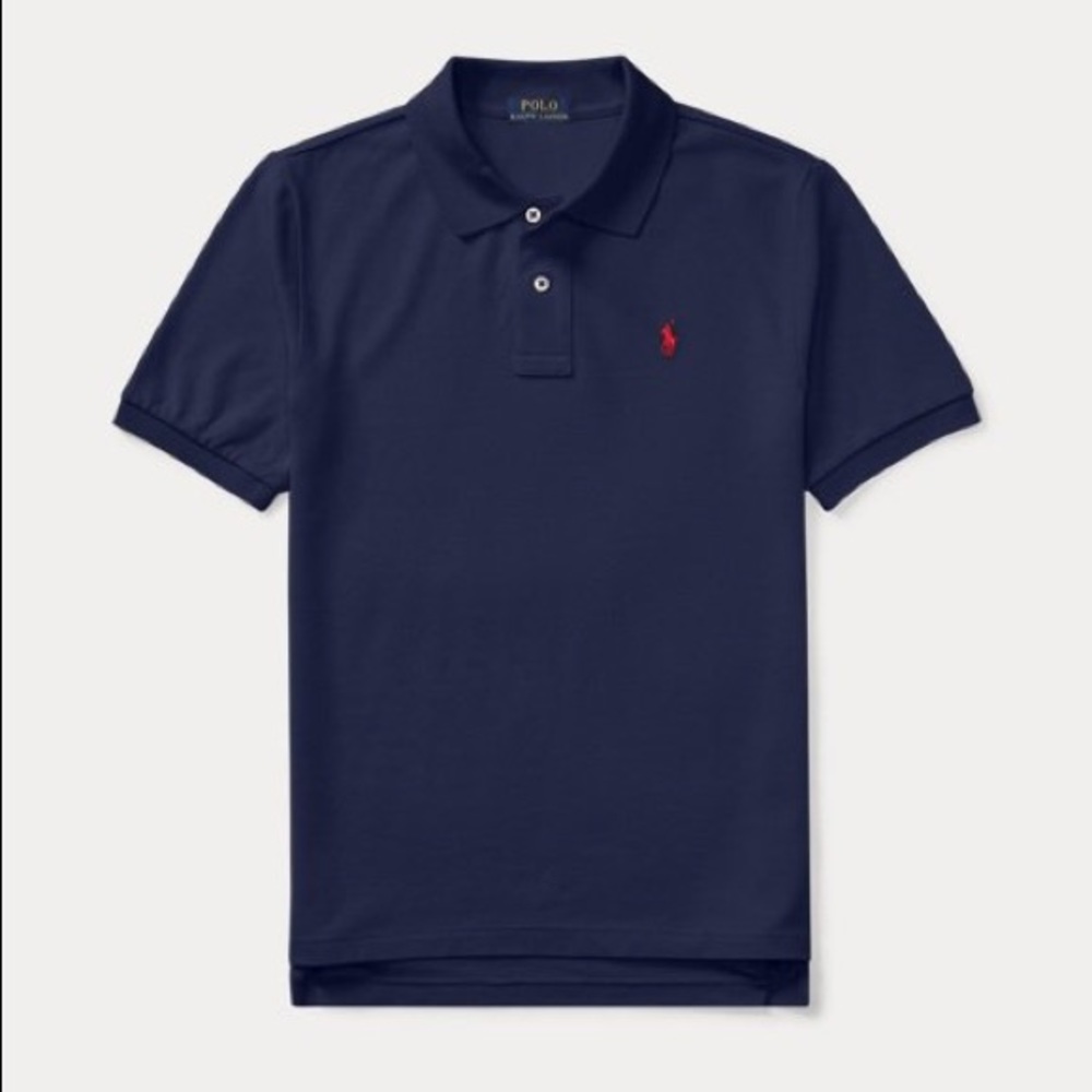 navy polo ralph lauren collared shirt